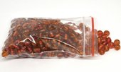 Glass Beads Orange/Amber 7mm round bag 150gm 200 plus-beads incl pearls-Beadthemup