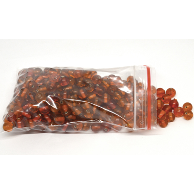 Glass Beads Orange/Amber 7mm round bag 150gm 200 plus