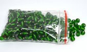 Glass Beads Green 7mm round bag 150gm 200 plus-beads incl pearls-Beadthemup