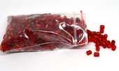 Glass Beads Red 7x5mm tube bag 150gm 400 plus-beads incl pearls-Beadthemup