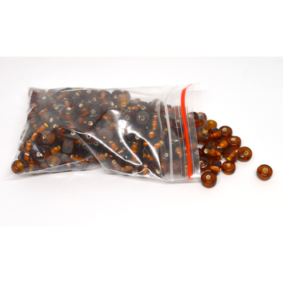 Glass Beads Brown 7x5mm tablet/heshi bag 150gm 250 plus