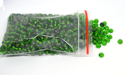 Glass Beads Green 5x3mm tablet/heshi bag 150gm 700 plus