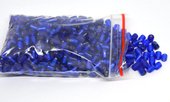 Glass Beads Blue dark 7x5mm tube bag 150gm 400 plus-beads incl pearls-Beadthemup