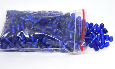 Glass Beads Blue dark 7x5mm tube bag 150gm 400 plus