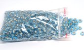 Glass Beads Light Blue 7x5mm tablet/heshi bag 150gm 250 plus-beads incl pearls-Beadthemup