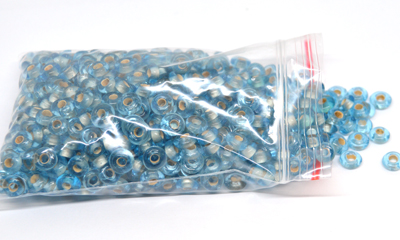 Glass Beads Light Blue 7x5mm tablet/heshi bag 150gm 250 plus