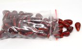 Glass Beads Red 16x10mm Teardrop bag 150gm 60 plus-beads incl pearls-Beadthemup