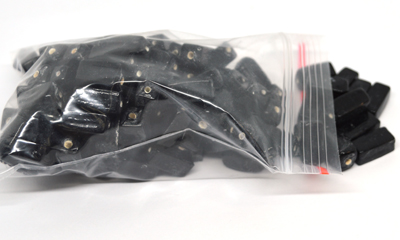 Glass Beads Black rectangle 15mm mix bag 150gm 90 plus