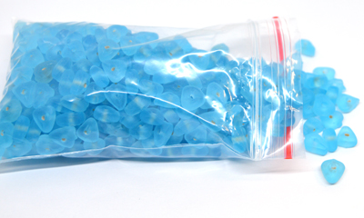 Glass Beads Light Blue Matte Triangle 7x4mm mix bag 350gm 90 plus