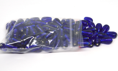 Glass Beads Blue 16x10mm Teardrop bag 150gm 60 plus