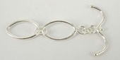 Sterling Silver Toggle Clasp 20x12mm oval ring-findings-Beadthemup