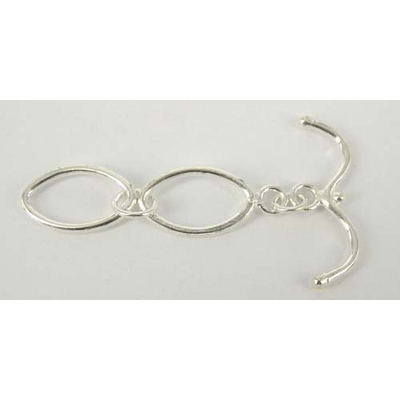 Sterling Silver Toggle Clasp 20x12mm oval ring