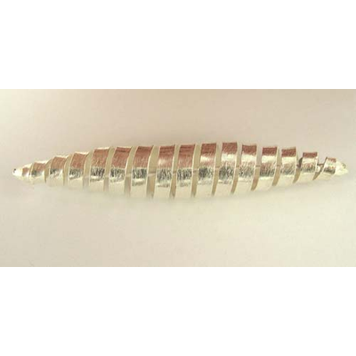 Sterling Silver Bead Olive 70x12mm spiral long