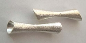 Sterling Silver Bead Tube 32mm fluted center ho-findings-Beadthemup