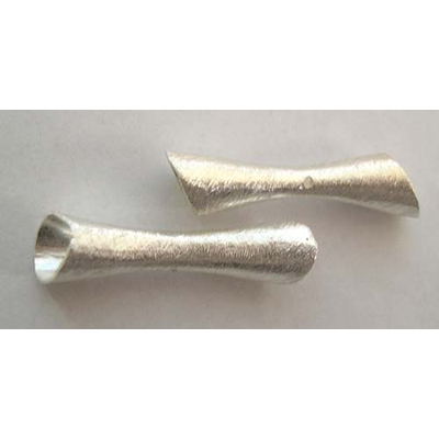 Sterling Silver Bead Tube 32mm fluted center ho