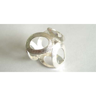 Sterling Silver Bead Oval 25mm 6 x oval rings 1
