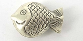 Sterling Silver Bead Fish 18mm 1 pack-findings-Beadthemup