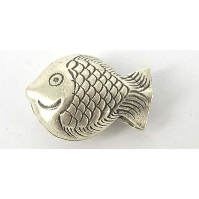 Sterling Silver Bead Fish 18mm 1 pack