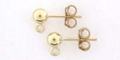 14k Gold Filled ball stud 4mm per pair-findings-Beadthemup