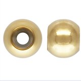 14k Gold filled 4mm Smart bead 2mm hole fits 1.5mm chain 2 pack-findings-Beadthemup