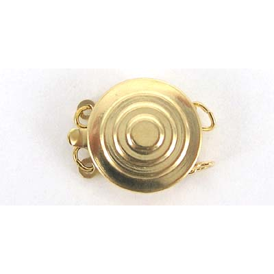 14k Gold Filled Clasp Flat round 12.5mm 2 strand