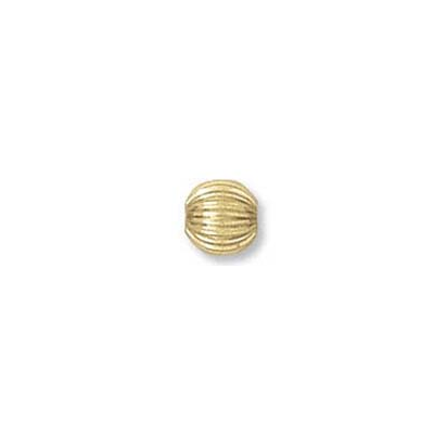 14k Gold Filled Round Corrugated 3mm 10 pack
