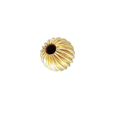 14k Gold Filled Round Corrugated 5mm 5 pack