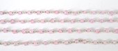 Sterling Silver & Rose Quartz Hanmade Chain per 50cm-beads incl pearls-Beadthemup