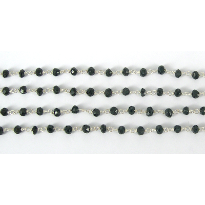 Sterling Silver Chain Spinel 2x4mm handmade per 50cm