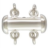 Sterling Silver Clasp 16mm 2 strand slide-findings-Beadthemup