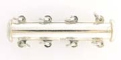 Sterling Silver Clasp 28mm 4 strand slide-findings-Beadthemup