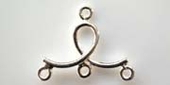 Sterling Silver Connecter/Bar Looped 15mm 4 ring 4-findings-Beadthemup