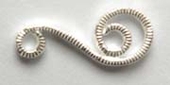 Sterling Silver Connecter 6x16mm Scroll 4 pack-findings-Beadthemup