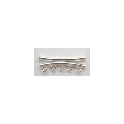 Sterling Silver Bail Tube Double Curved 20mm 5 ring