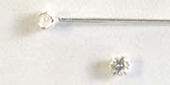 Sterling Silver Headpin CZ claw set 0.5x30mm 10 pack-findings-Beadthemup