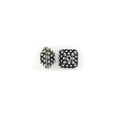 Sterling Silver Bead Rondel Squared 14x10mm