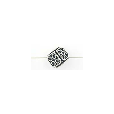 Sterling Silver Bead Cube 11mm Side Drilled