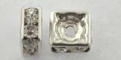 Sterling Silver Bead Rondel 6mm Crystal set 2 pack-findings-Beadthemup