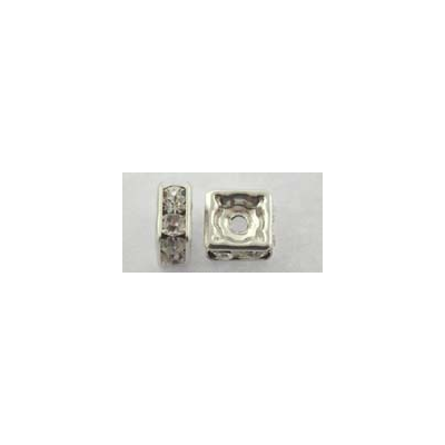 Sterling Silver Bead Rondel 6mm Crystal set 2 pack