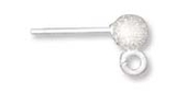 Sterling Silver Ball Stud Stardust 6mm pair-findings-Beadthemup