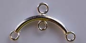 Sterling Silver Connecter/Bar Curved 18mm 4 ring 4-findings-Beadthemup