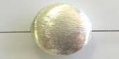 Sterling Silver Oval flat 16x14mm Brushed 1 pack-findings-Beadthemup