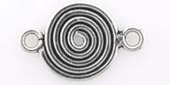 LAST ONE Sterling Silver Connecter/Link 12x18mm Spiral 2 pack-findings-Beadthemup
