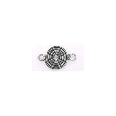 Sterling Silver Connecter/Link 12x18mm Spiral 2 pack