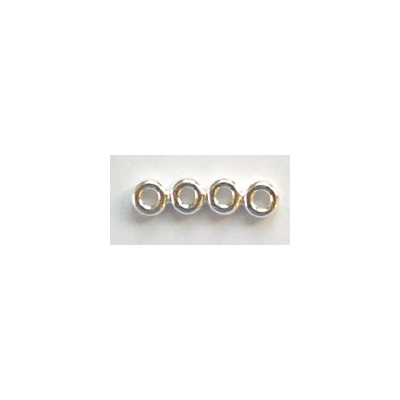Sterling Silver Spacer Rondel 3mm 4 row 6 pack