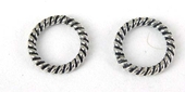 Sterling Silver Plate Copper 8mm twst jump ring 10 pack-findings-Beadthemup