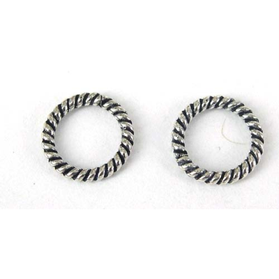 Sterling Silver Plate Copper 8mm twst jump ring 10 pack
