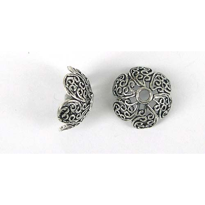 Sterling Silver Plate Copper 19x10mm cap 2 pack