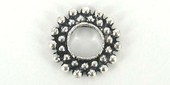 Sterling Silver Bead Daisy 12mm 4.7mm hole 4 pack-findings-Beadthemup