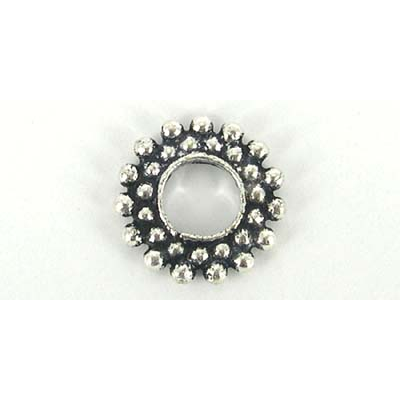 Sterling Silver Bead Daisy 12mm 4.7mm hole 4 pack